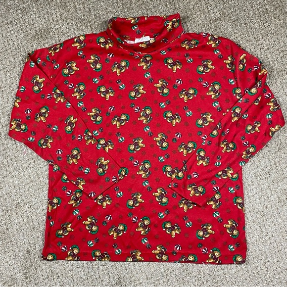 Vintage The Twelve Cats Of Christmas Print Knitted Warm Turtleneck Sweater main image 1